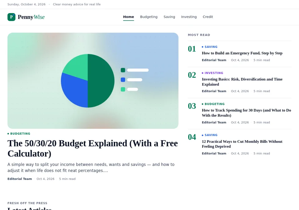 Blogify Finance & Money demo