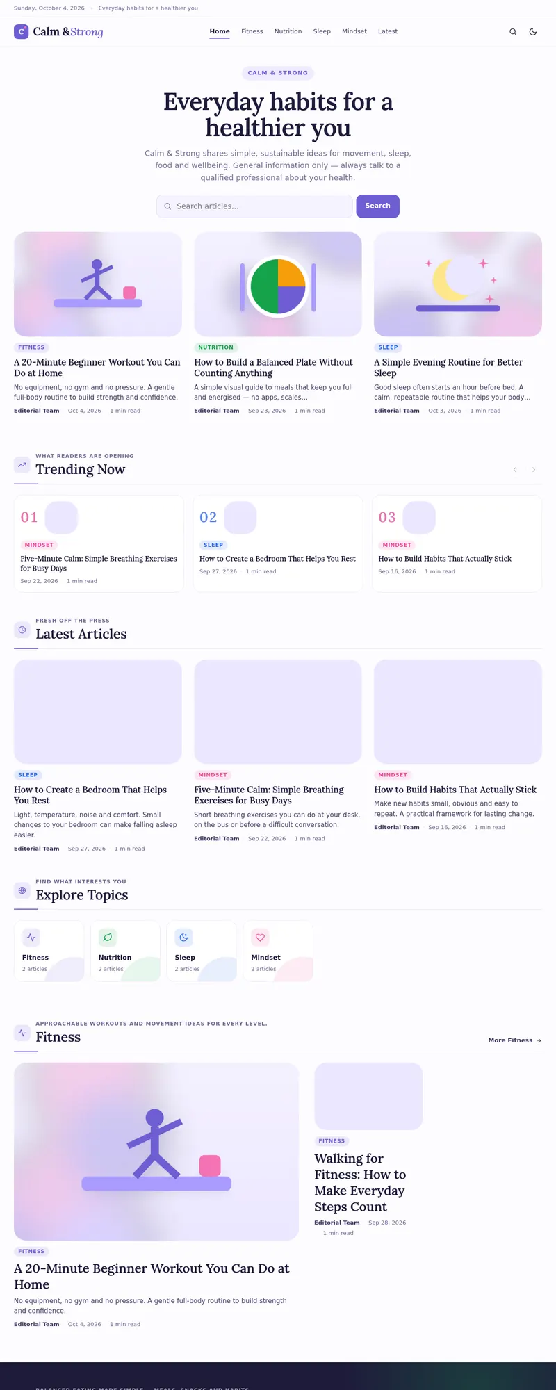 Blogify Health & Lifestyle demo
