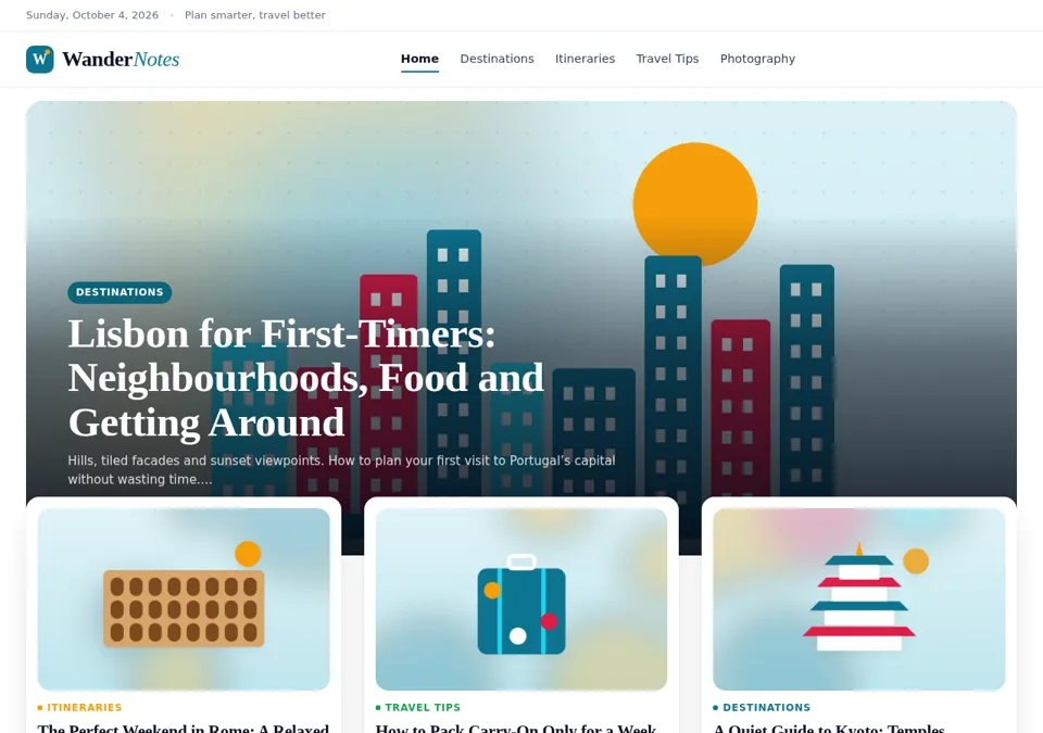 Blogify Travel Blog demo