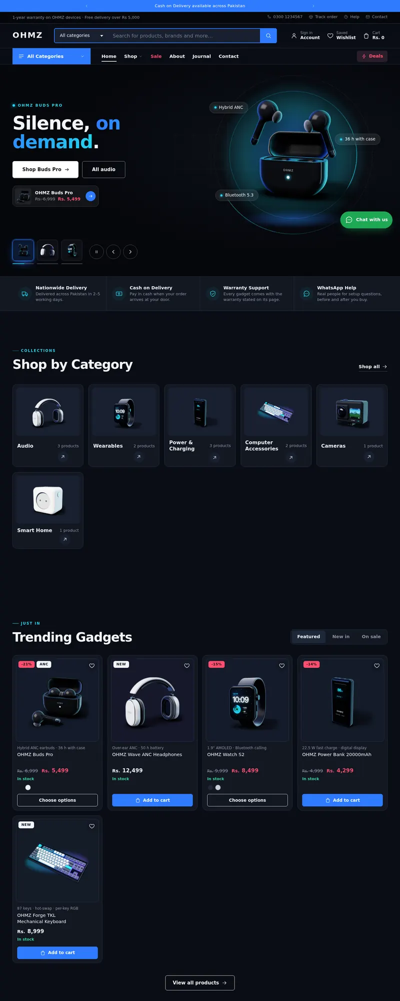 Fast Ecommerce Electronics demo – OHMZ