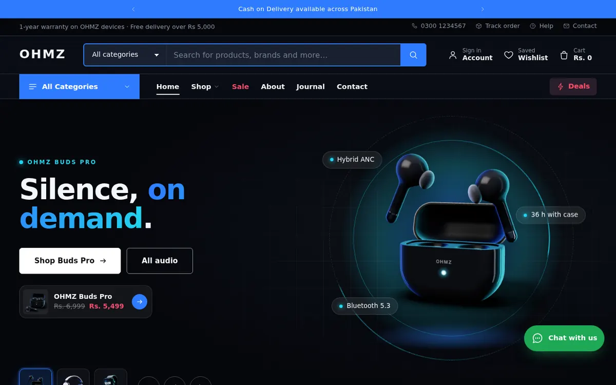 Fast Ecommerce Electronics demo – OHMZ