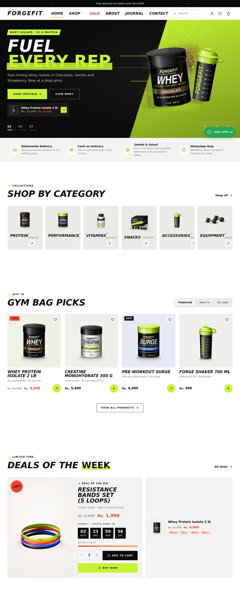 Fast Ecommerce Fitness demo – FORGEFIT