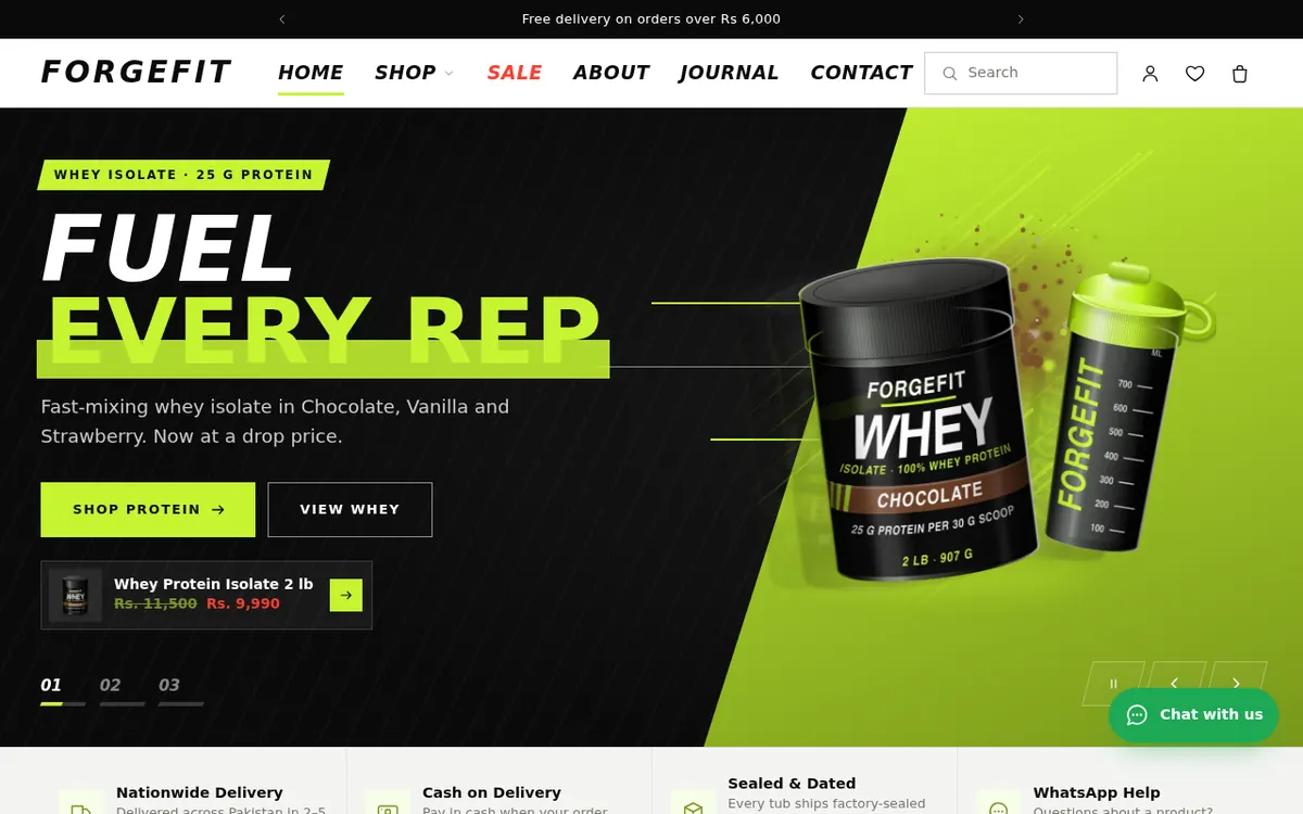 Fast Ecommerce Fitness demo – FORGEFIT