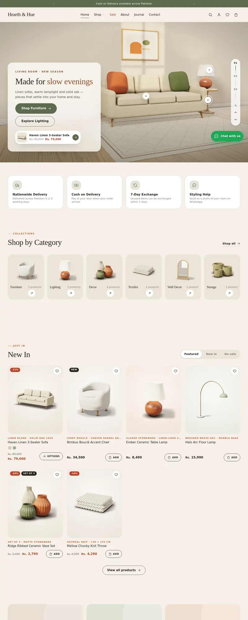 Fast Ecommerce Home Decor demo – Hearth & Hue