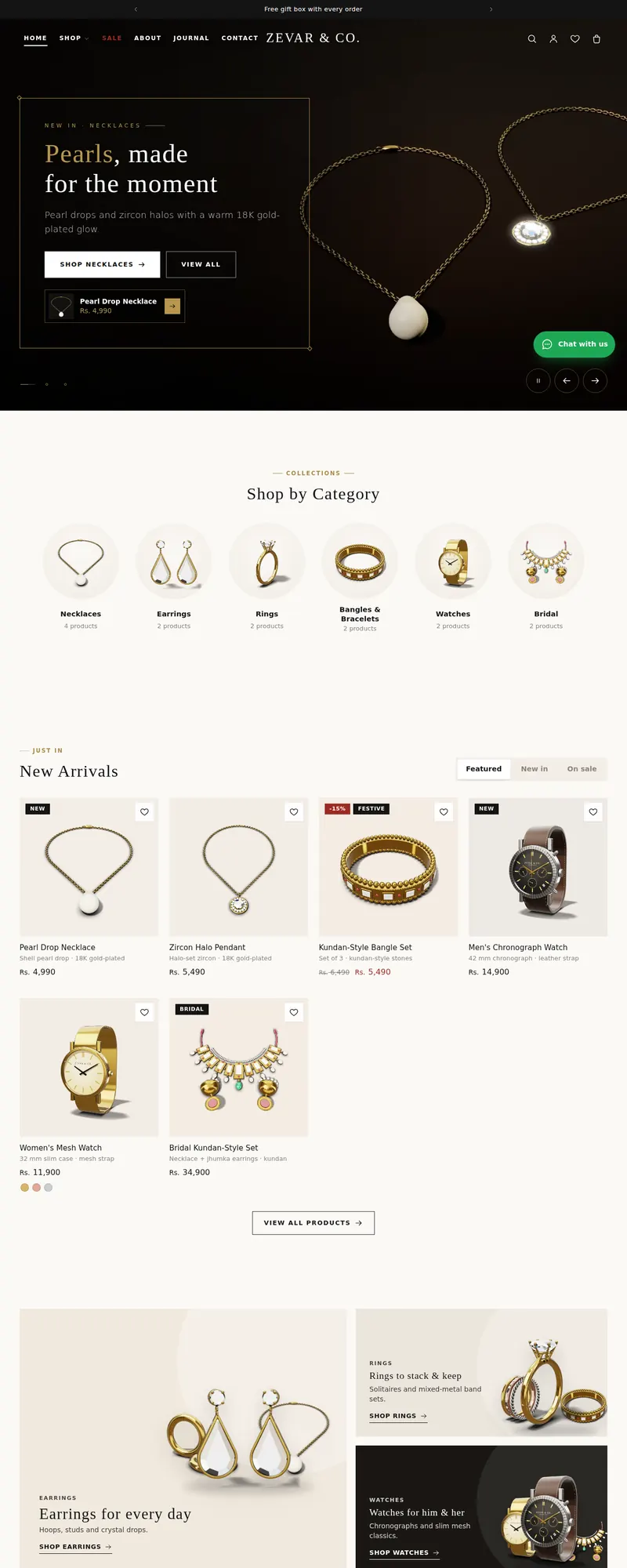 Fast Ecommerce Jewelry demo – ZEVAR & CO.
