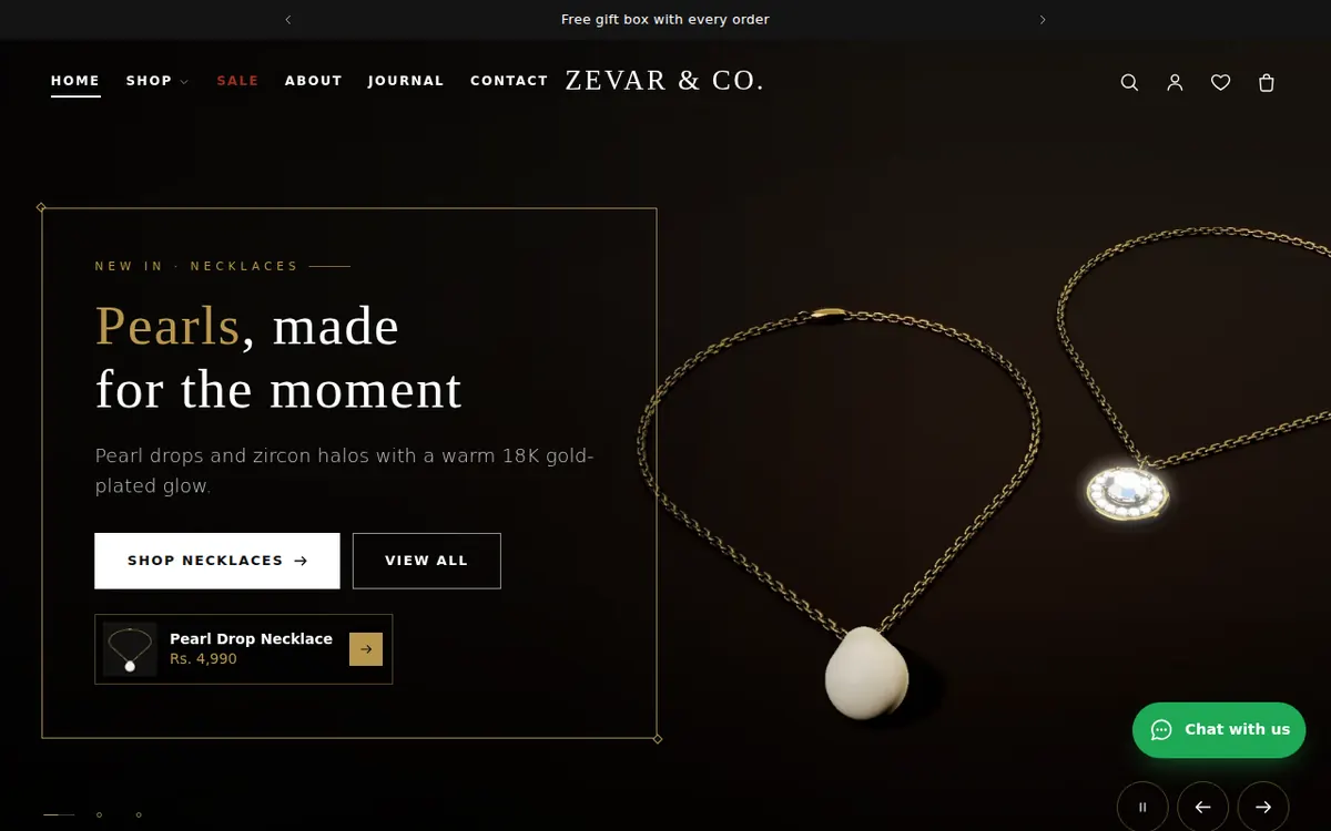 Fast Ecommerce Jewelry demo – ZEVAR & CO.
