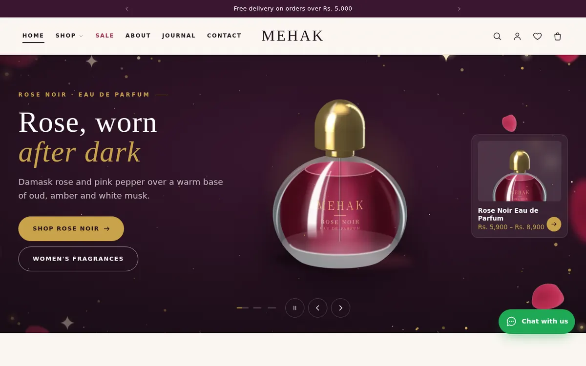 Fast Ecommerce Perfume demo – MEHAK