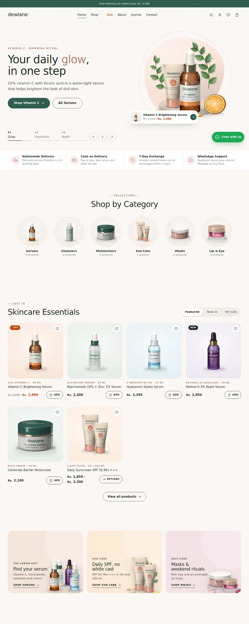 Fast Ecommerce Skincare demo – Dewlane